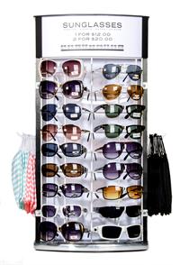 BLACK Rotating Countertop Sunglass Display - Holds 36 SUNGLASSES # CT-36-BLK