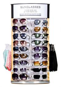 MAPLE Rotating Countertop Sunglass Display - Holds 36 SUNGLASSES # CT-36-MPL