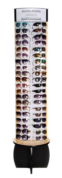 MAPLE Rotating Floor Sunglass Display - Holds 80 SUNGLASSES # FL-80-MPL